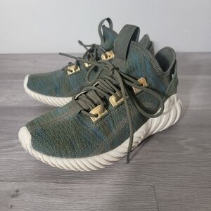 Adidas Olive Green Tubular Sneakers Shoes Size 5.5‎ Running Mesh Workout Chunky